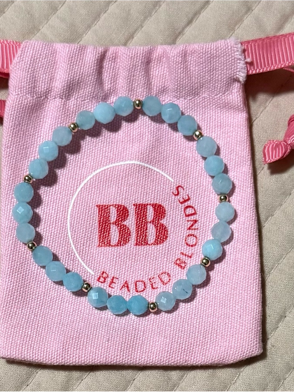 Beaded Blondes blue beaded bracelet